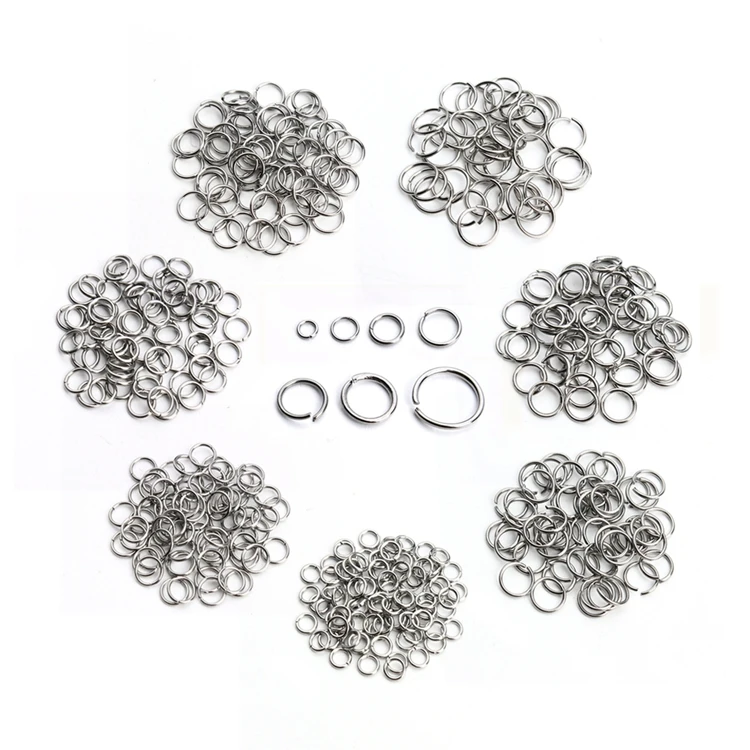 

200pcs  Thin Connector Link Attach Charm Clasp Ring Stainless Steel Jump Rings ForJewelry Findings Making, Steel color