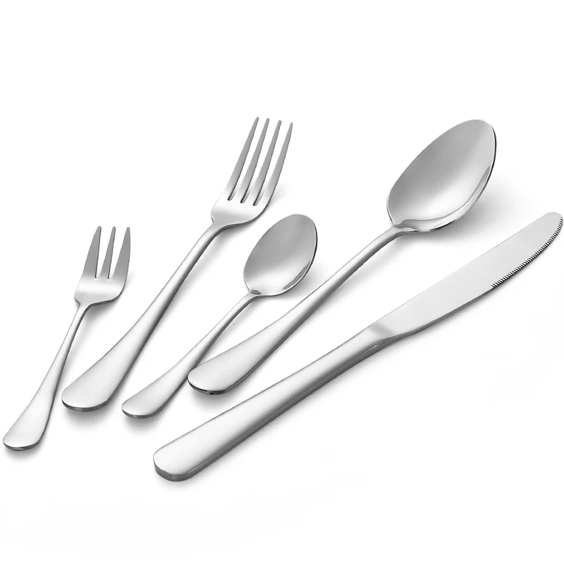 

Travel Portable Reusable Spoon Fork Knife Stainless Steel Silver Cutlery Set