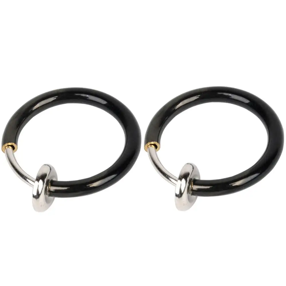 

Spring Action Adjustable Free sample black fake press fit non piercing Nose Ring, Optional