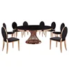 Made in foshan golden bird nest base modern round dining tables with 6 chairs