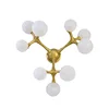 Nordic Minimalism Brush Brass Metal Wall Lamp Dia 50cm 9-Led Bulbs Wall-mounted Lights Frosted Glass Globe Ball Led Wall Sconce