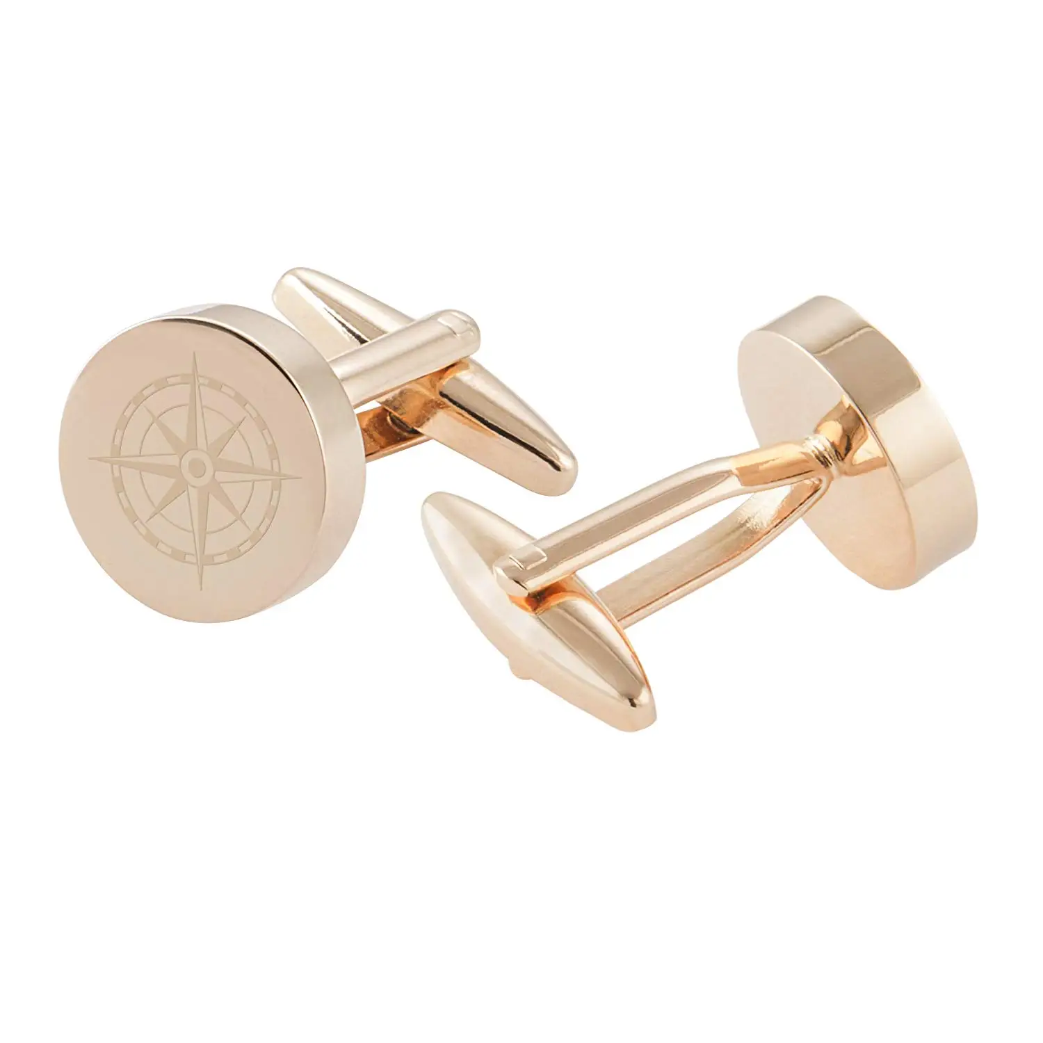 Silver//Ivory David Van Hagen Mens Round Crystal Cufflinks