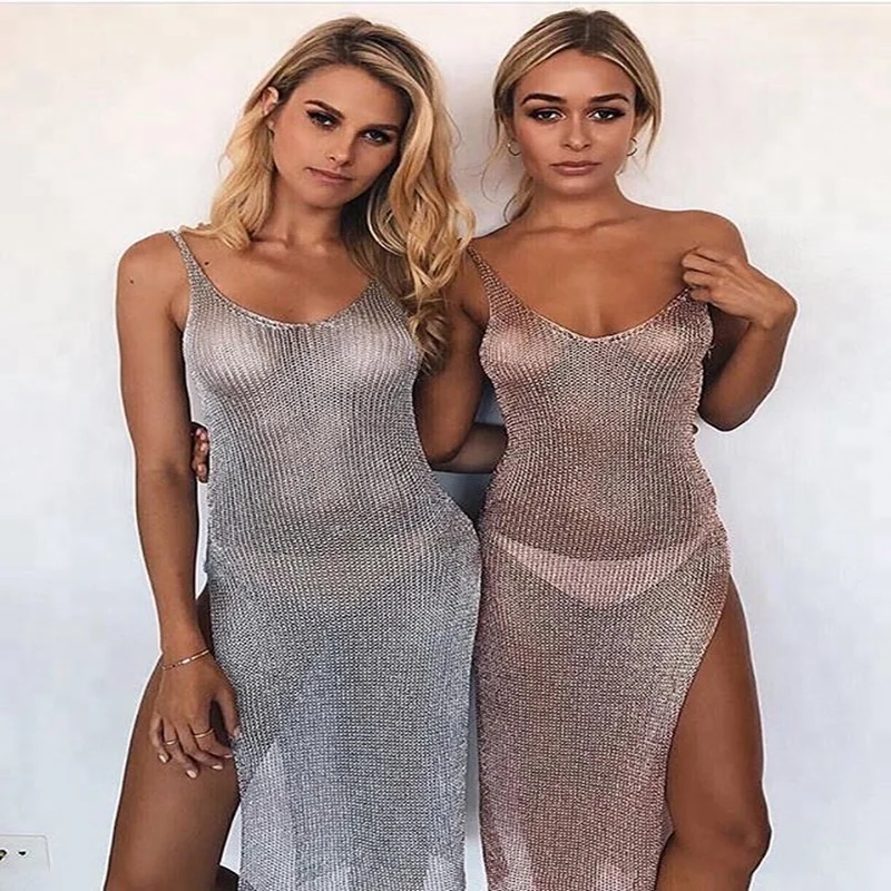 

New style sexy hollow out bikini cover up beach dress, Black;gray;pink