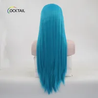 

Customize available high temperature fiber green colour synthetic front lace wig