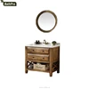 America antique style solid wood oak wood small bathroom vanity