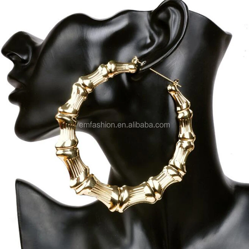 

Wholesale New Arrival One Circle Bamboo Joint Gold Hoop Earring