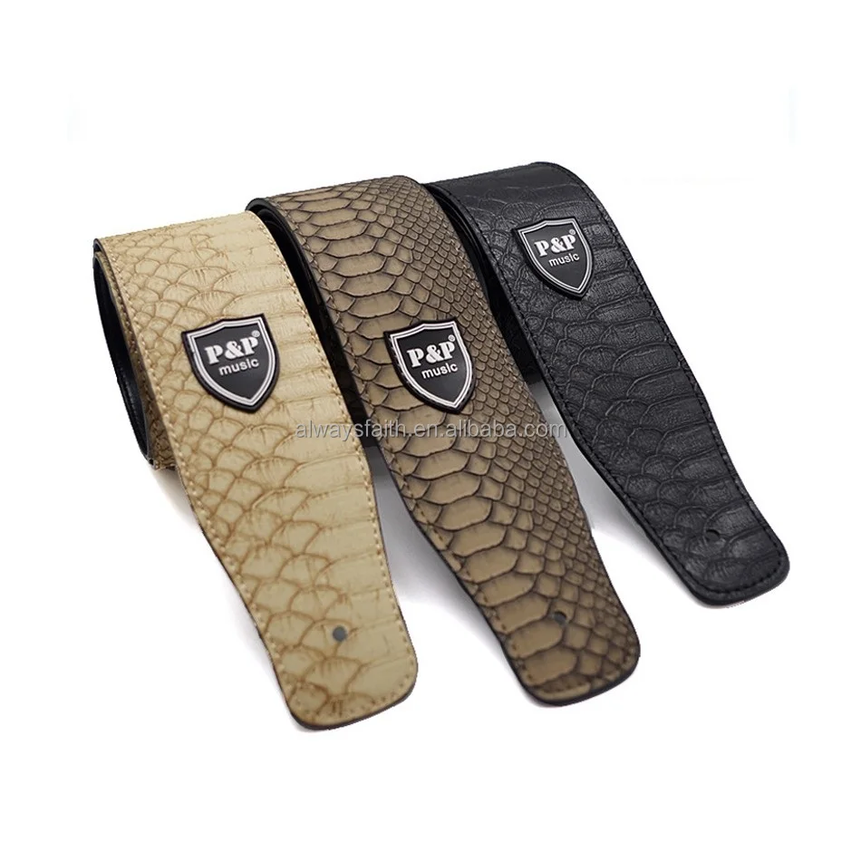 

PU Guitar Strap Snake Leather Rock and Roll guitar Strap cheap price selling, Colorful