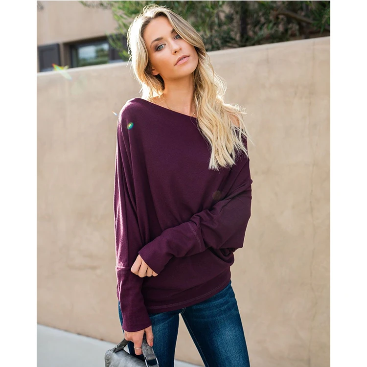 
Trade Assurance Sexy Top Fashion Girl T Shirt Women Off Shoulder Solid Plain Casual Blank T Shirt 