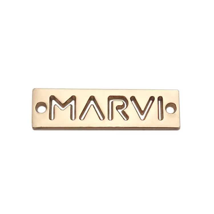 Factory price custom die zinc metal label tag for shoe