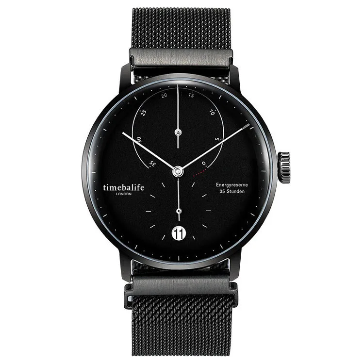 

Fashion Vintage Waterproof Domed Sapphire Glass Stainless Steel Mesh Band Watches Men Wrist