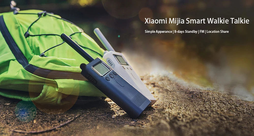 Bản gốc Xiaomi Mijia Walkie Talkie 8 ngày chờ Bluetooth 4.0 với Radio FM rảnh tay Nói chuyện điện thoại thông minh Ứng dụng chia sẻ vị trí