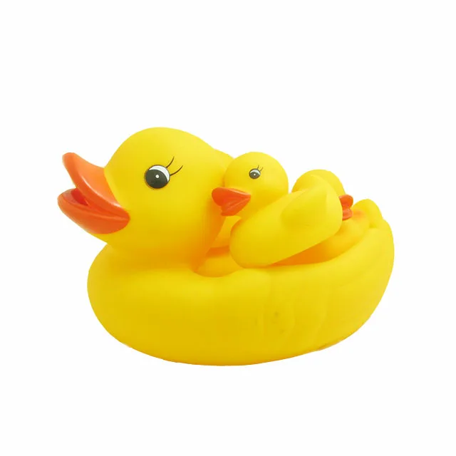 2024 Wholesale BPA Free PVC Toy Set Family Ducks Floating Mother and Kids Yellow Rubber Bath Toy
