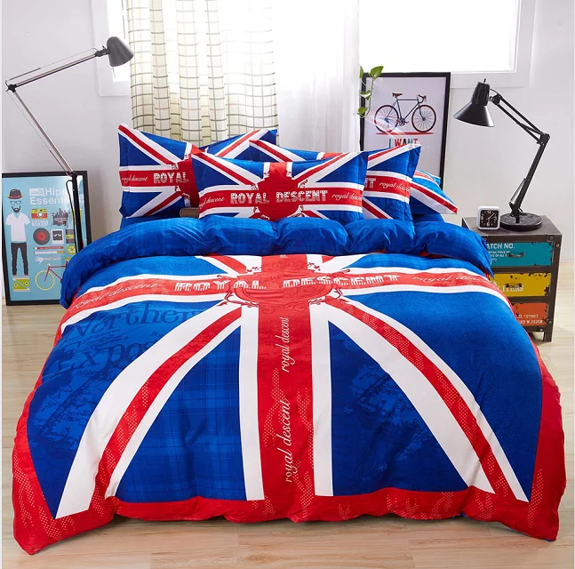 Flag of united kingdom set single duvet cover England britain 