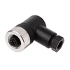 Right Angled Female A B D Code Plastic Assembly 3 4 5 8 12 Pin Waterproof Aviation for M12 Connector Cable