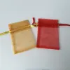 customized size organza fabric with small mesh drawstring bags