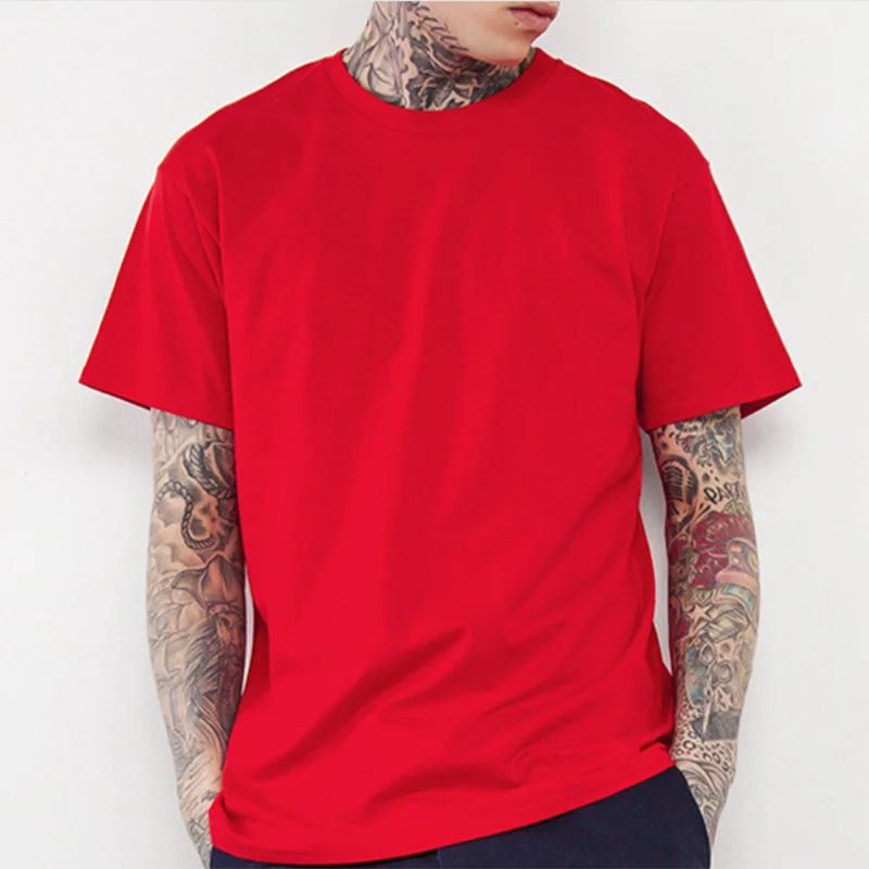 

Wholesale Men Clothing Custom Design Apparel Man T-shirt red Organic Cotton T Shirt