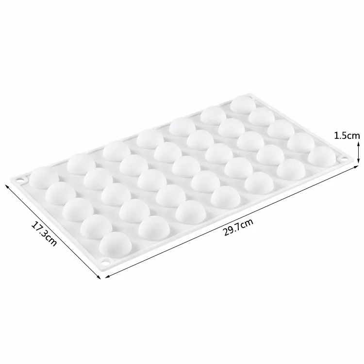 Nonstick Silicone Cake Mold 35 Cavity Mini Half Round