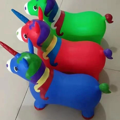 
inflatable unicorn jumping animals/horse toy with light and music/ride on toy 