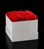 Custom make luxury square flower box rose box packaging hat box with lid