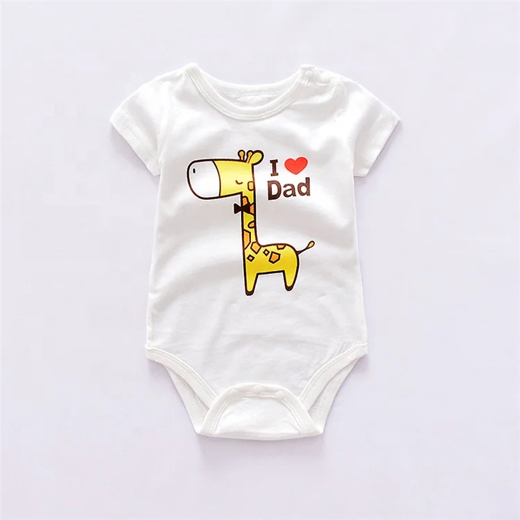 

wholesale cotton custom girl white rompers baby animal bodysuit, Multicolour