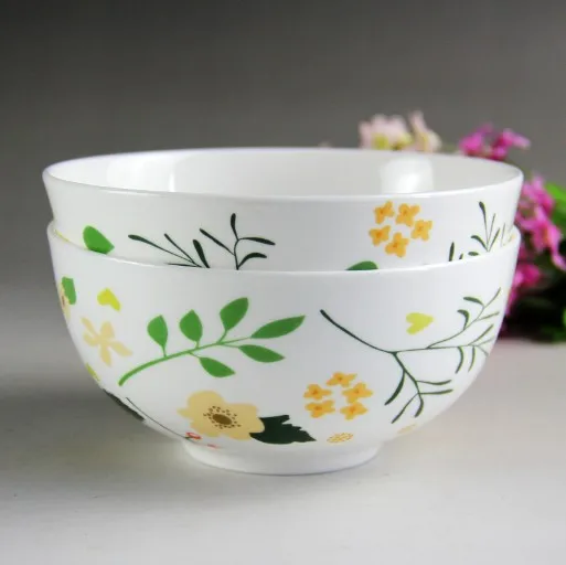6inch White porcelain noodle bowls New Bone China soup bowls with customized printing