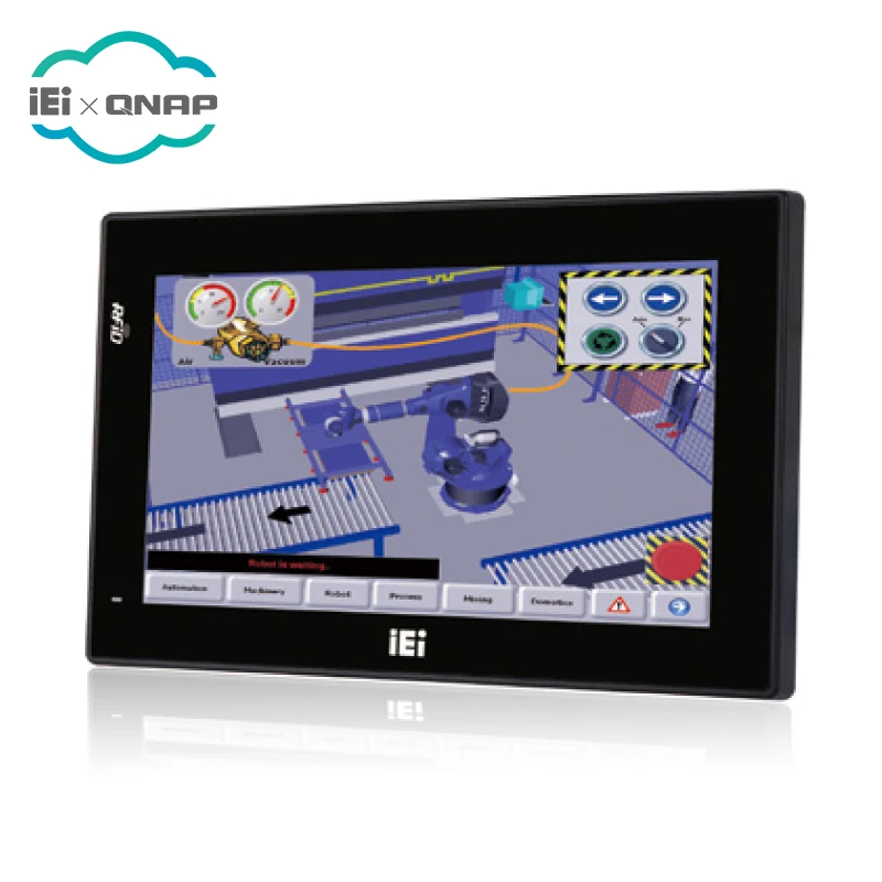 

IEI AFL3-W07A-BT-N1/PC/4G 7 inch IP64 compliant front panel fanless industrial touch all in one pc with Intel Celeron N2807, Black