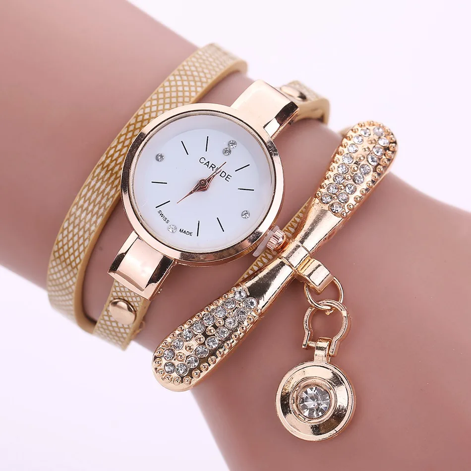 

Duoya Brand Crystal Round Dial Luxury Wrist Watch For Women Dress Gold Ladies Casual Women Bracelet Watch