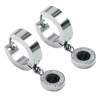 Inlay Cool Carbon Fiber Paster Round Great Wall Pattern Etching Process 316 Stainless Steel Pendant Earring