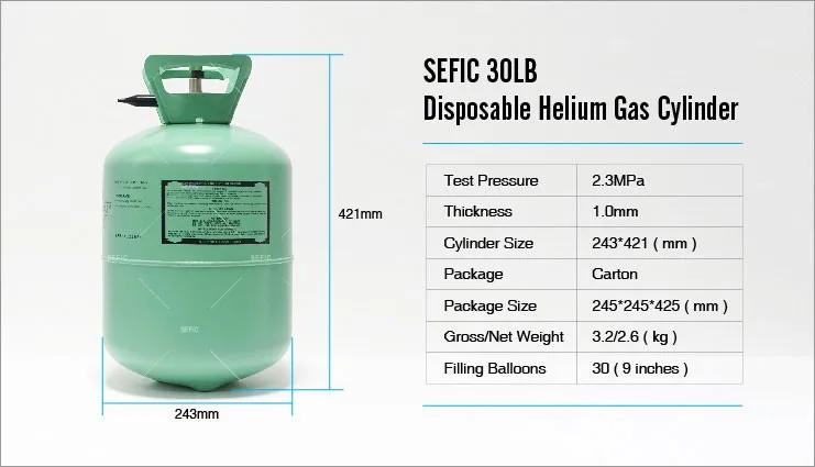 Helium Tank Capacity Chart