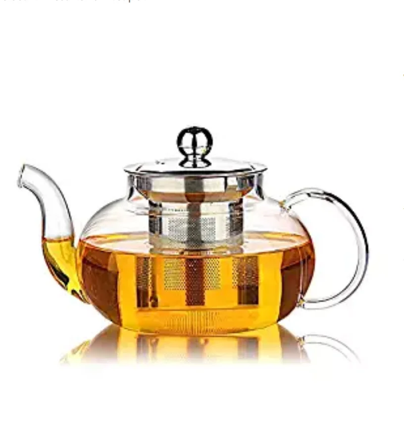 800ml Borosilicate Glass Tea Pot For Blooming And Leaf Tea Teakettle