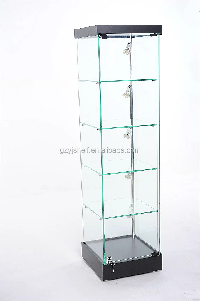 Full Vision Glass Display Showcase With Slide Door Buy Cheap