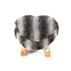 Merino Style Promotion Cheap Decorative Natural Fur Wooden Small Heart Stool For Bedroom