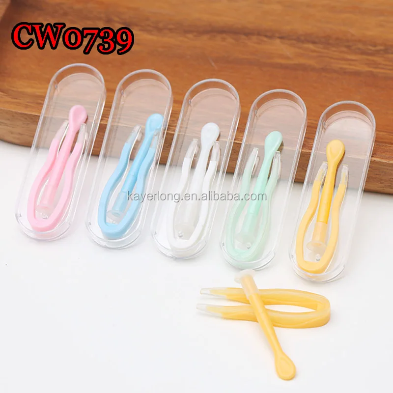 

CW0739 candy sweet color tweezers and lens inserter with small transparency case set