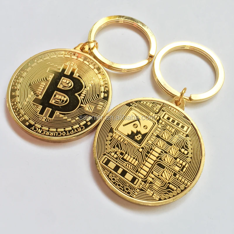  Collectors Coin BitCoin Key Ring Keychain Gifts GOLD 