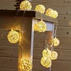 Party Decorative LED Big Rattan Cotton Ball Fairy String light