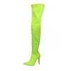 Customize high heels women's stretchy lycra sexy over the knee boots