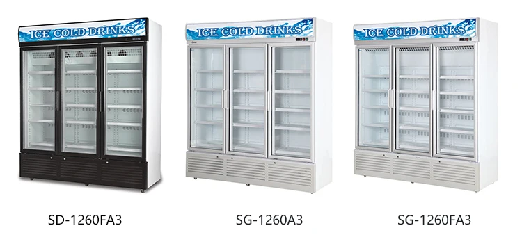 Glass Display Cabinet Commercial Beverage Cooler Chiller Refrigerator