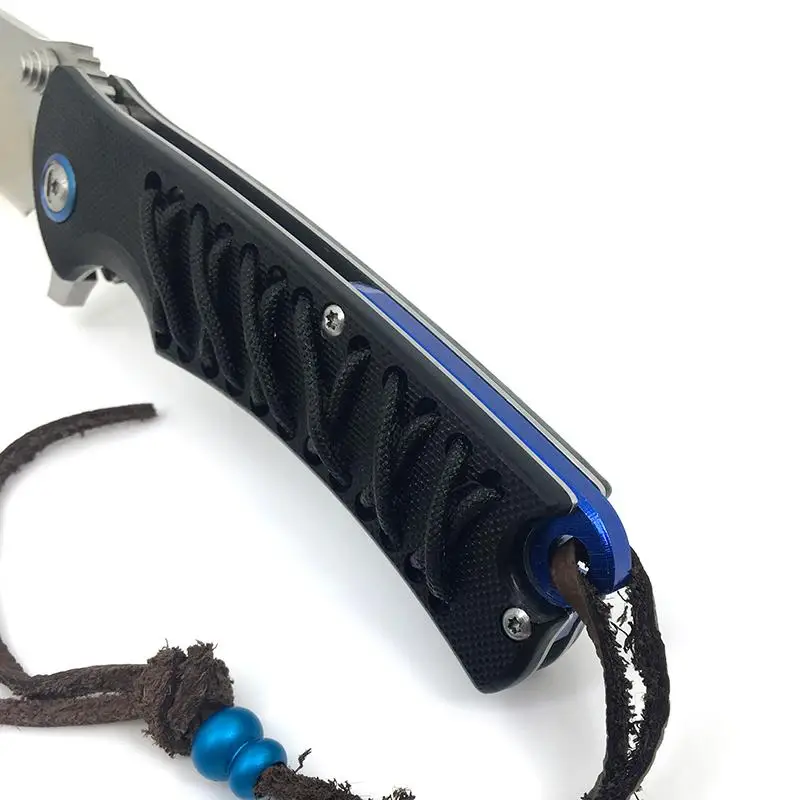 Multi Color Pocket Knife 9cr18mov Steel Reinforced Rope In Black & G10