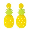 Creative Cute Big Fruit Shape Acrylic Resin Arete Personality Yellow Pineapple Slice Acetic Acid Drop Earrings For Girls