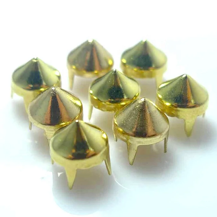 Wholesale 6mm Conical Punk Style Brass Spike Studs,Rivet Studs For