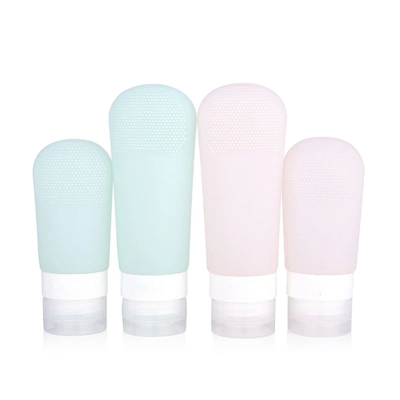 

Multipurpose Leak Proof Travel Silicone Cosmetic Bottles 4 Pack Tube Sets, Pink/blue