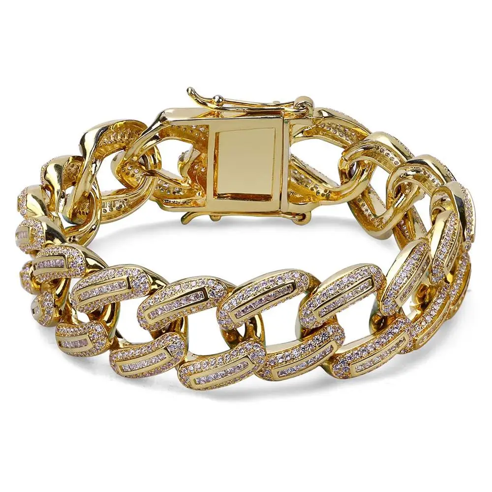 

Fashion 18k Gold Silver men women bracelet Jewelry cuban link chain bracelet gold silver color bracelet, Golden , silver