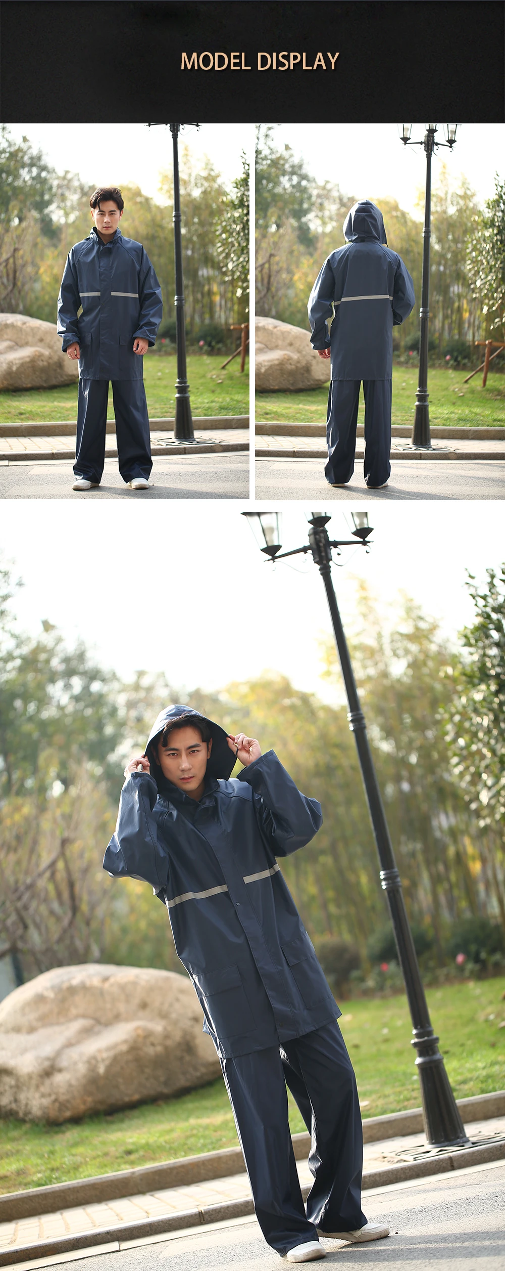 Waterproof Reflective Jacket Rain Coat Reflective Green Rainsuit