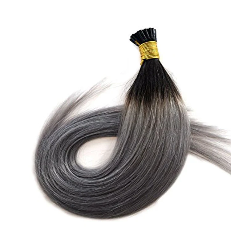 Ombre 1b/gray Dark Root Best Selling Gray Remy Hair Extensions,Can Be