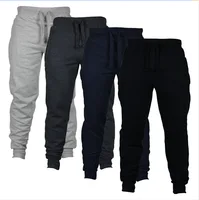 

Plain 4 colors black navy blue gray fitness sport european size slack men sport sweat pants