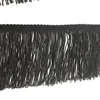 slouchy chic women black elastic polyester fringe tassel dance dress
