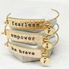 Mantra Bracelets Stacked Up Close Up Be Brave And Fearless Custom Jewelry Bangles