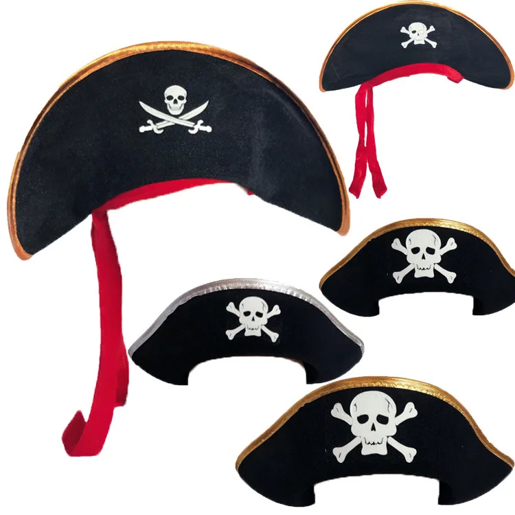 Pirate Hat High Quality Pirate Cospaly Hat Costume Red Tricorn Felt