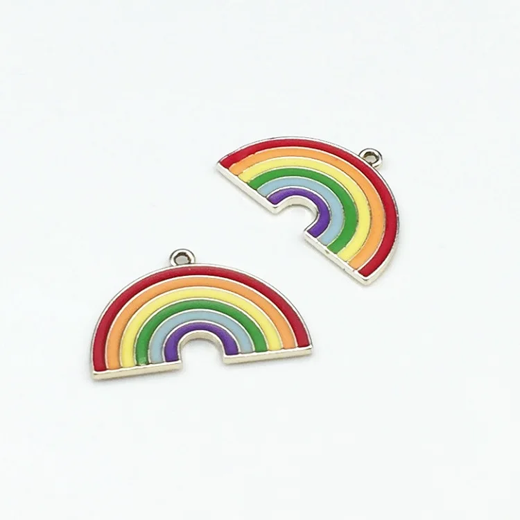 

Pretty Gold Enamel Rainbow Charms Beads For Jewelry Making Gay Pride Jewelry Findings Necklace Bracelet Making Accessories