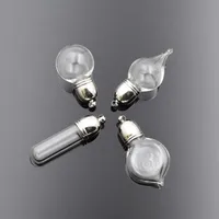 

8mm glass vial pendant with metal cap mini glass bottle name on rice art jewelry Charms